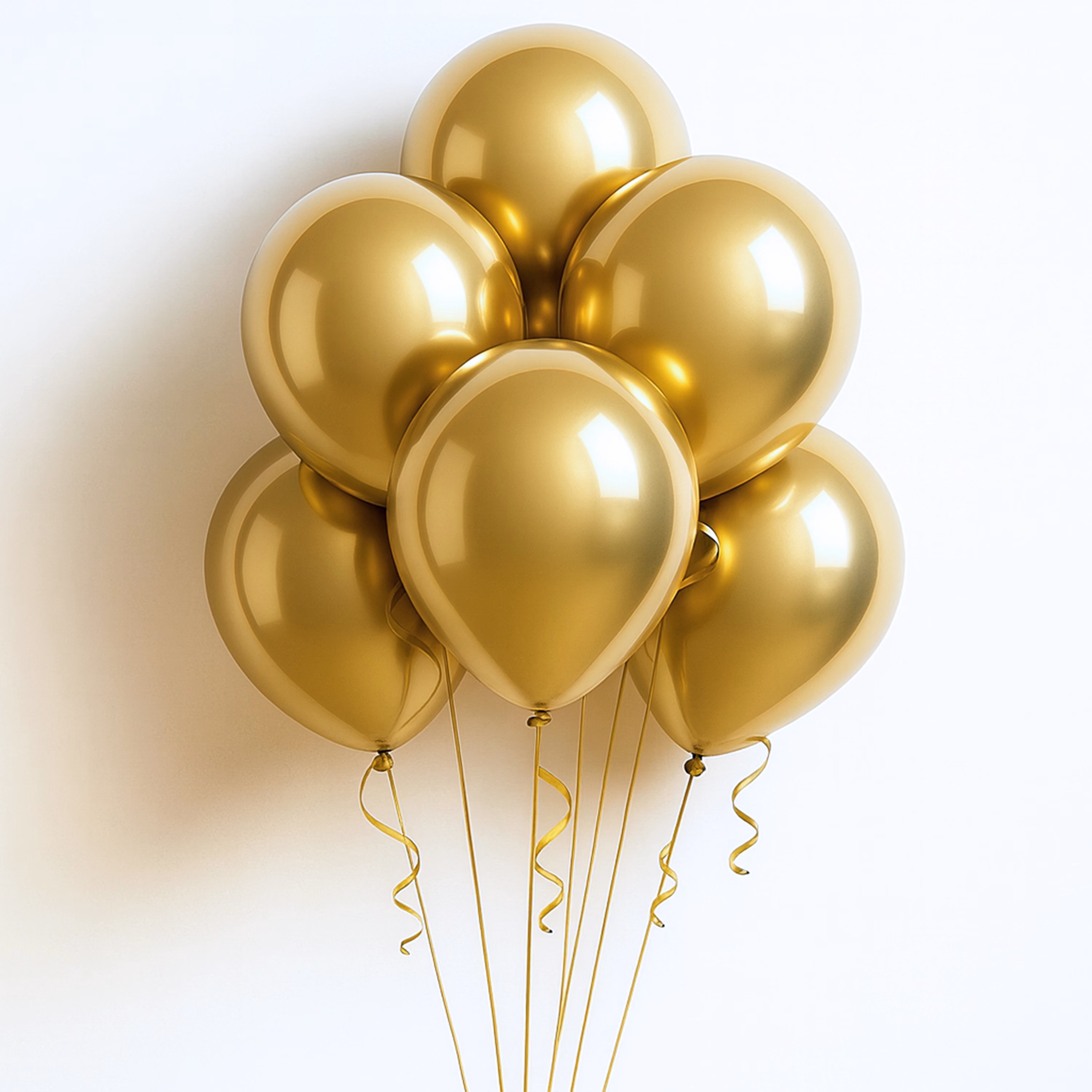 6 بالونات كروم ذهبية اللون ذهبية اللون