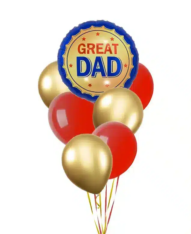 باقة بالون الأب العظيم الأحمر