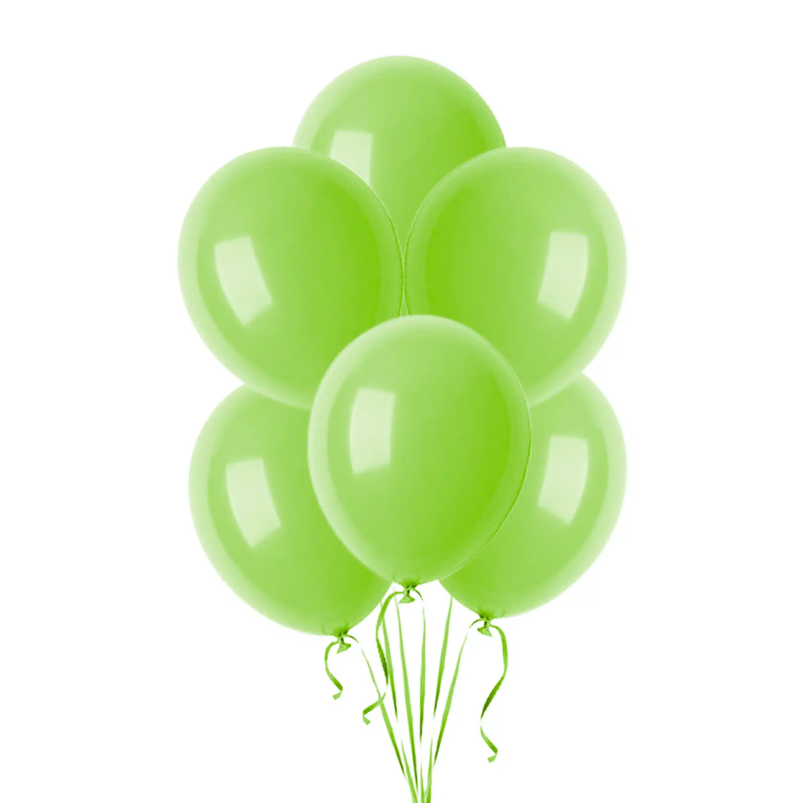 6 Green Balloons