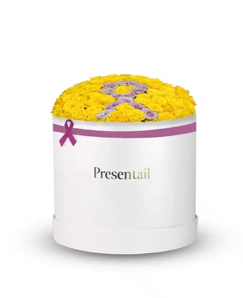 Yellow Rose Ribbon Box