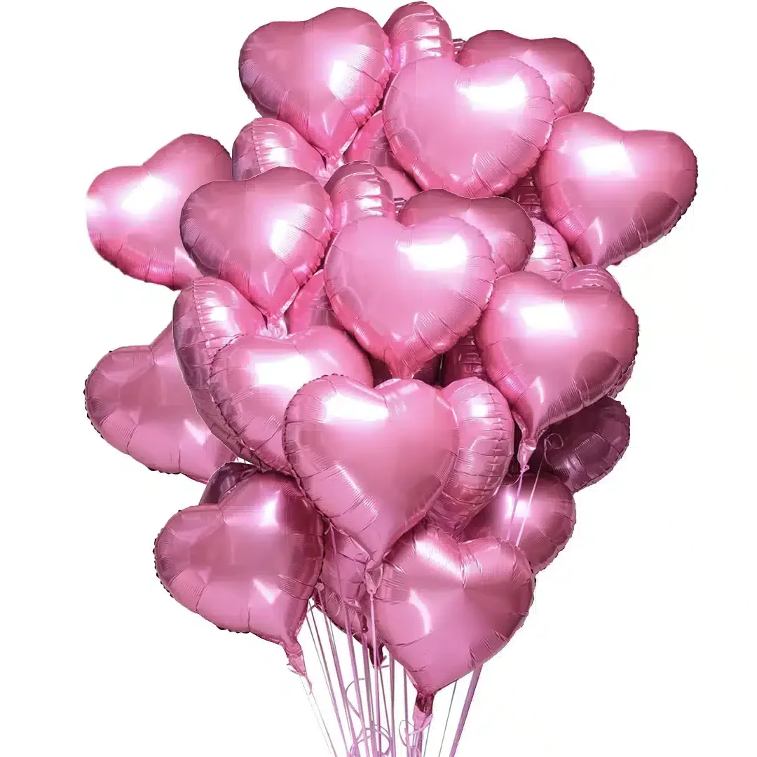 30 Pink Heart Foil Balloon