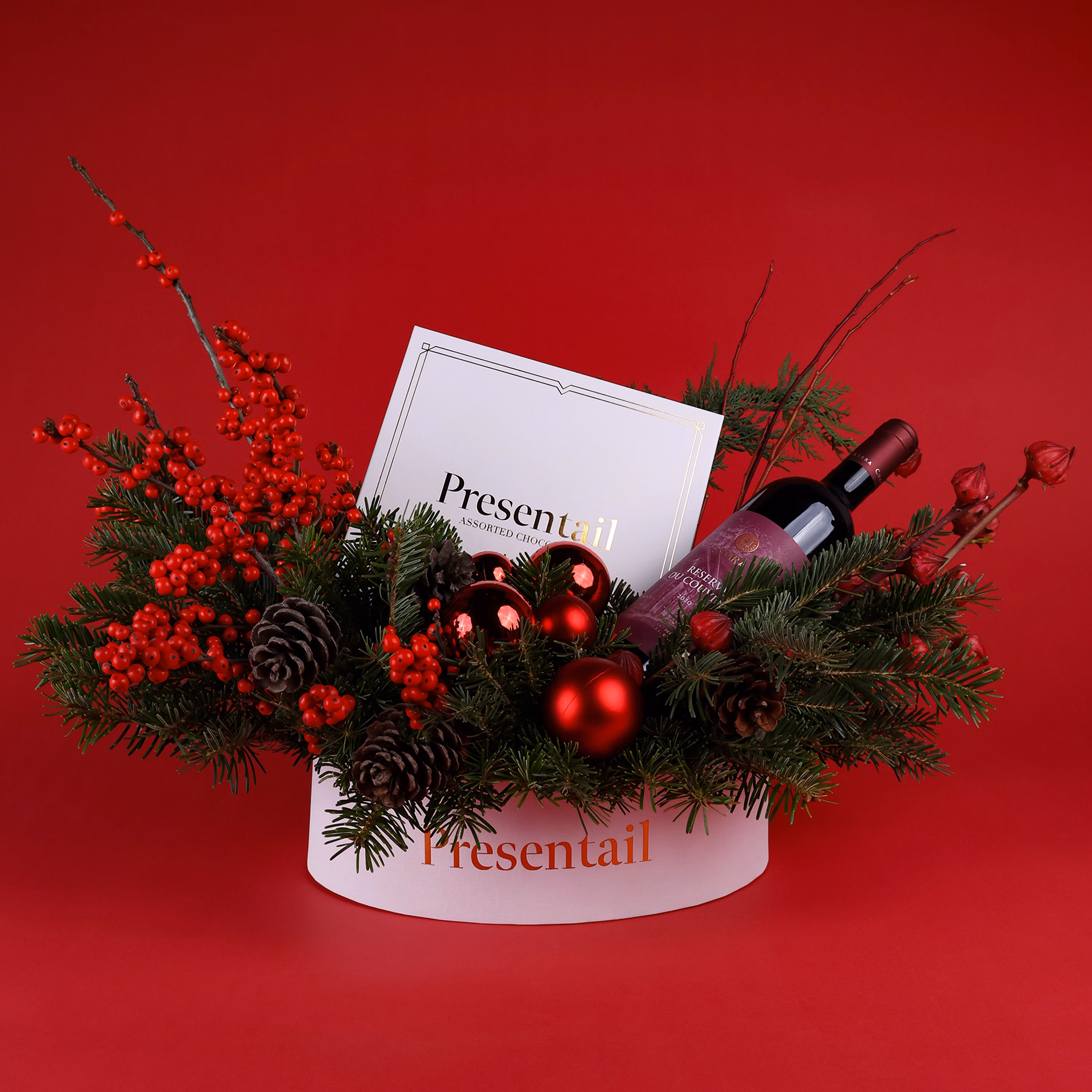 Red Wine Hamper with Chocolate