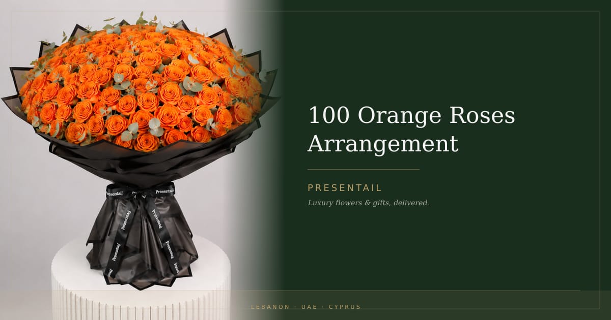 100 Orange Roses Arrangement