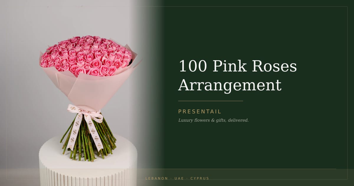 100 Pink Roses Arrangement