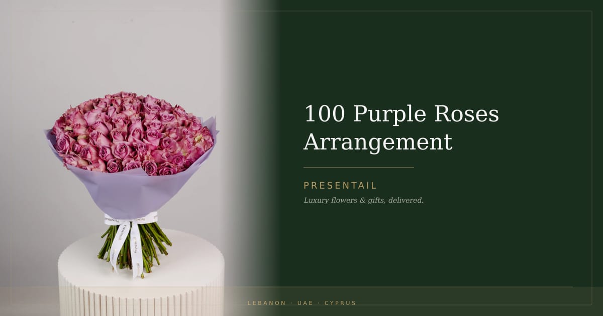 100 Purple Roses Arrangement