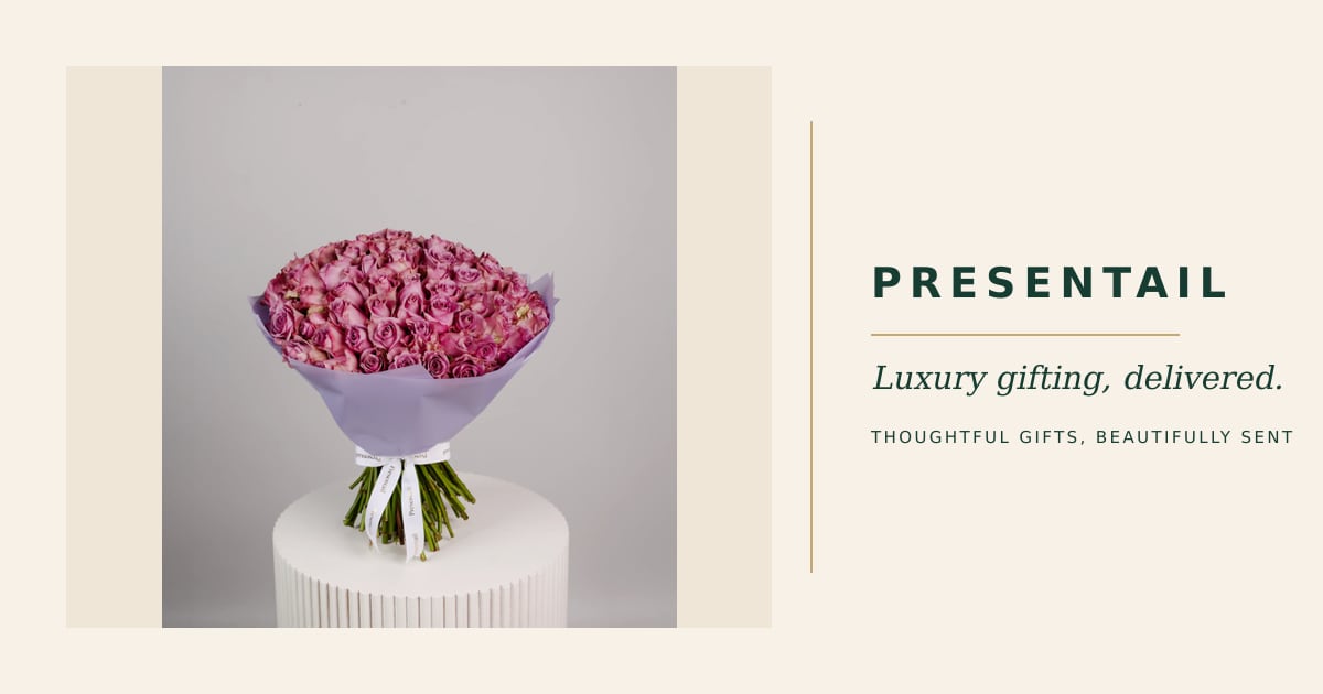 100 Purple Roses Arrangement