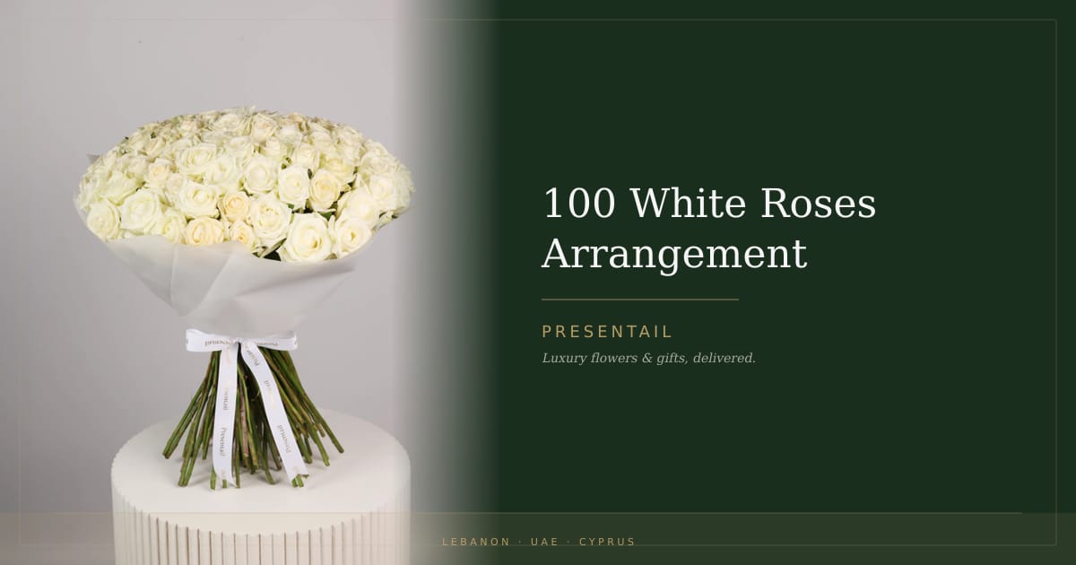 100 White Roses Arrangement