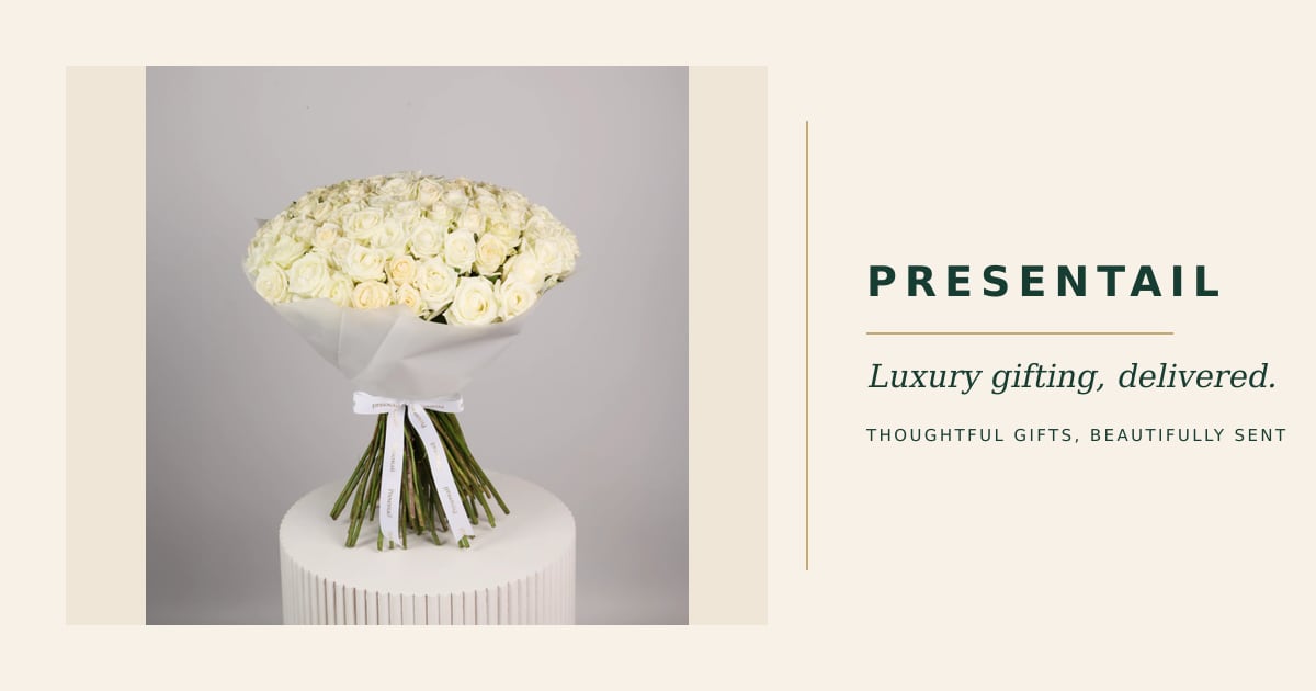 100 White Roses Arrangement