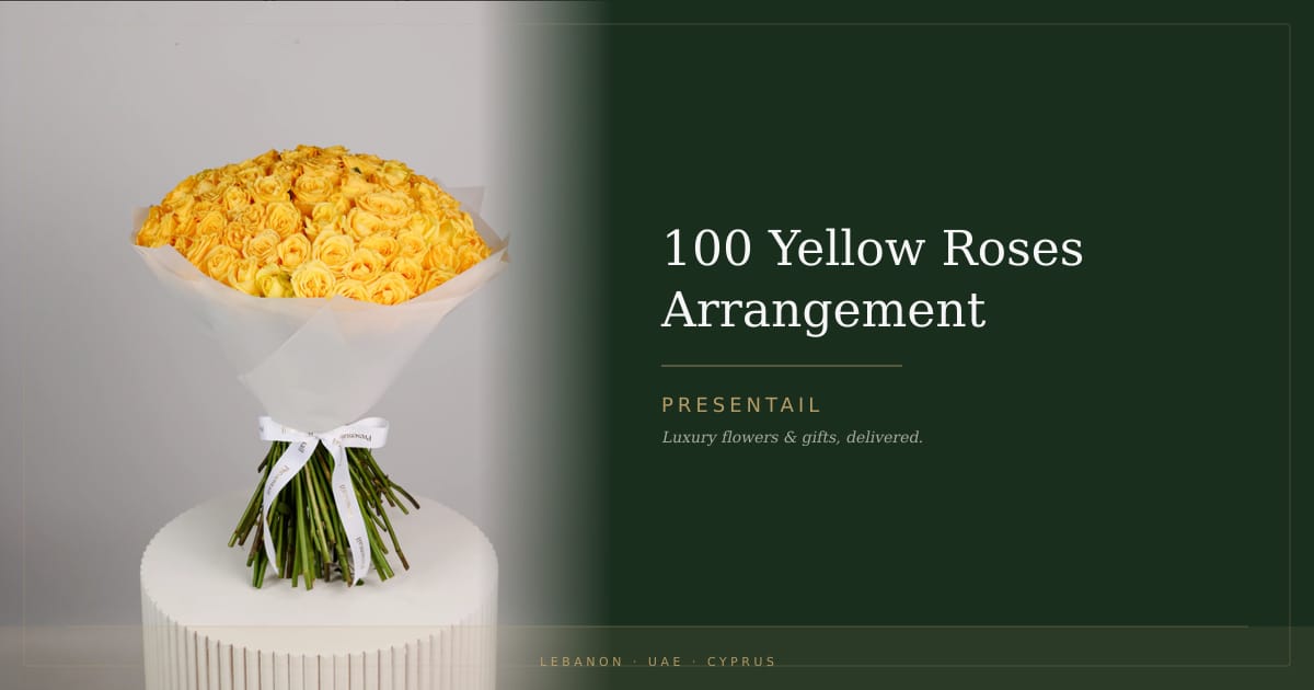 100 Yellow Roses Arrangement
