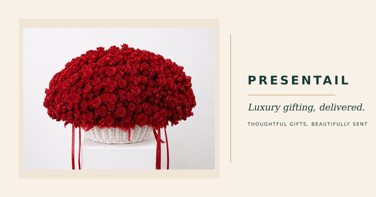 1000 Red Roses Basket