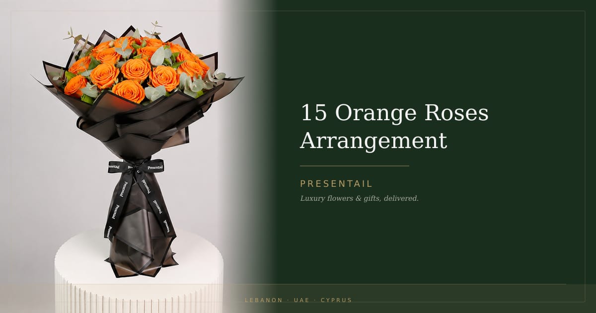 15 Orange Roses Arrangement