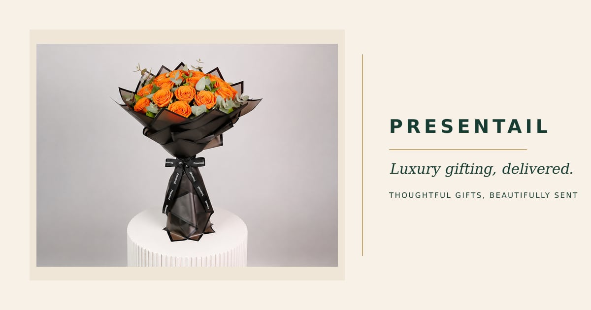 15 Orange Roses Arrangement
