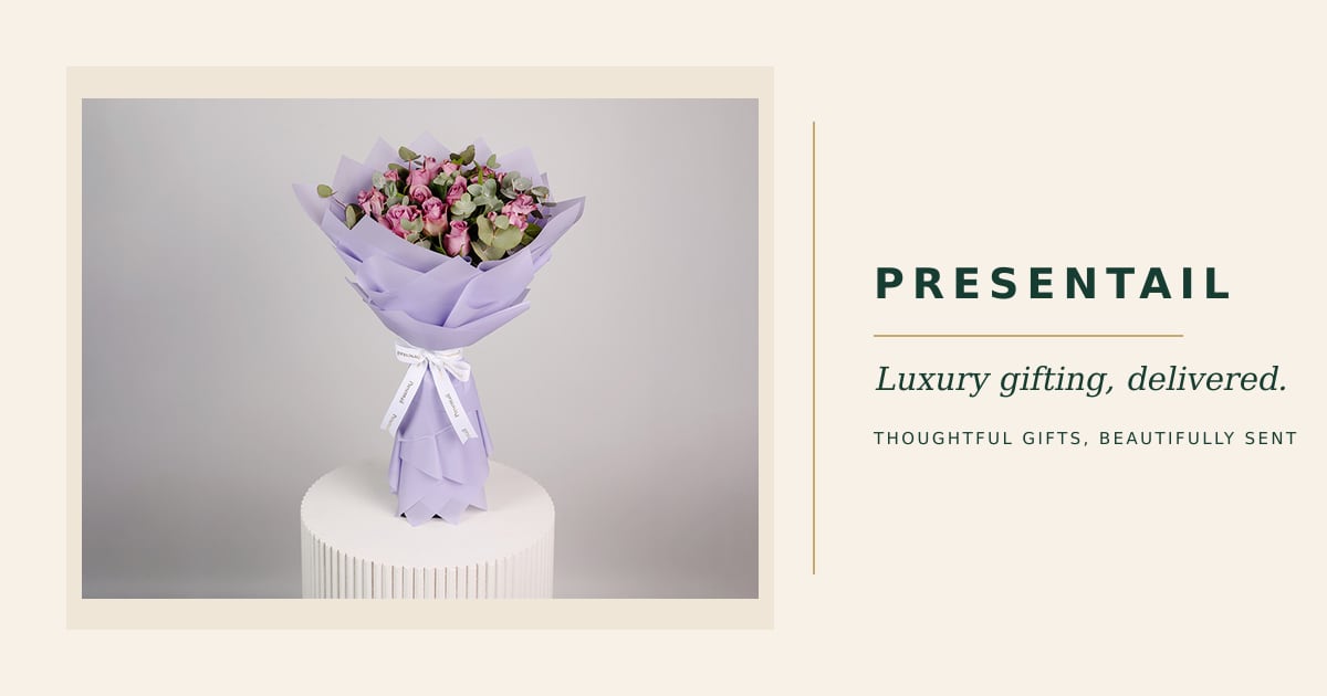 Arrangement de 15 Roses Violettes