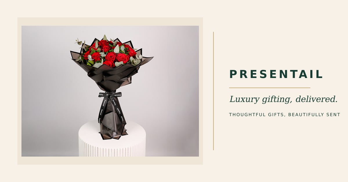 Arrangement de 15 Roses Rouges
