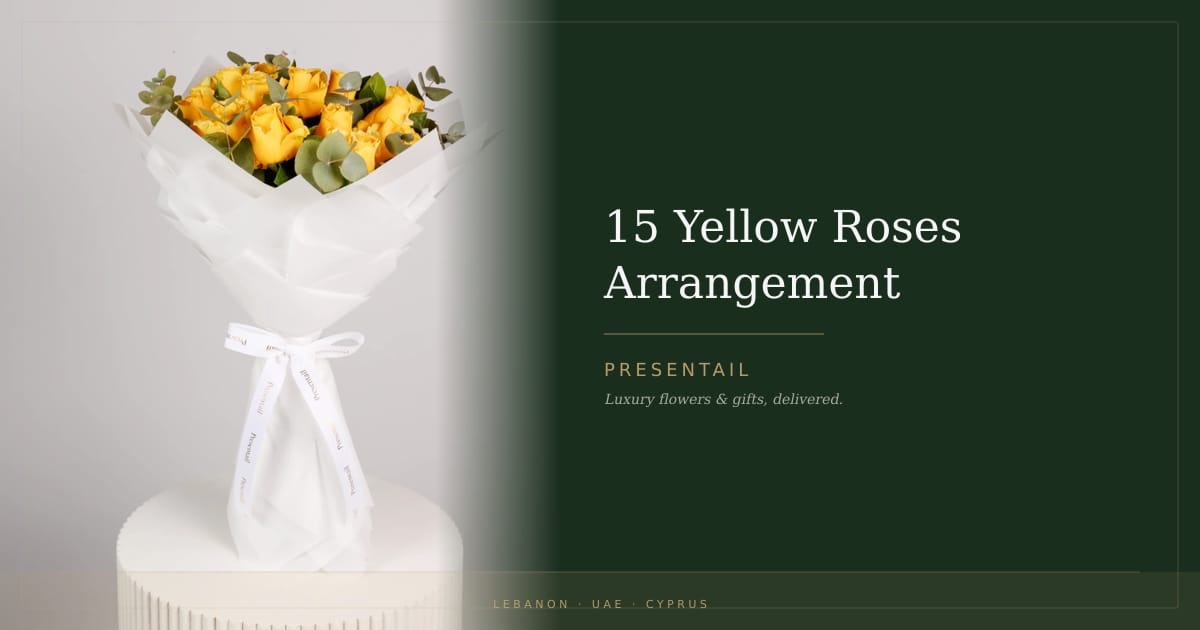 15 Yellow Roses Arrangement