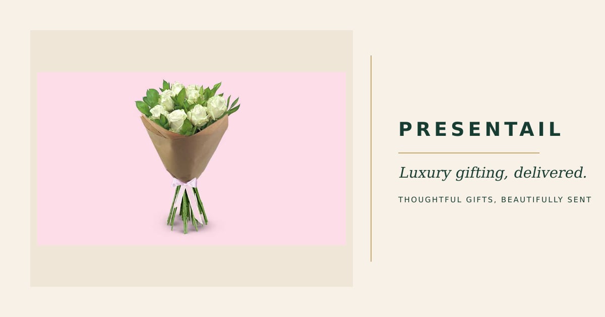21 White Roses Bouquet