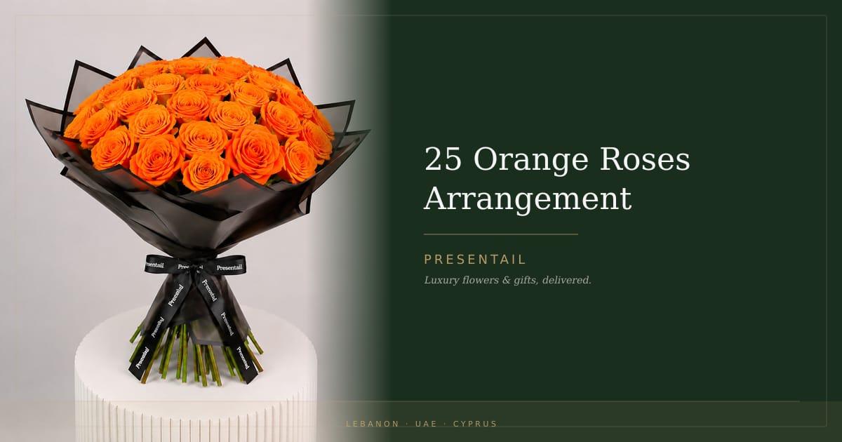 25 Orange Roses Arrangement