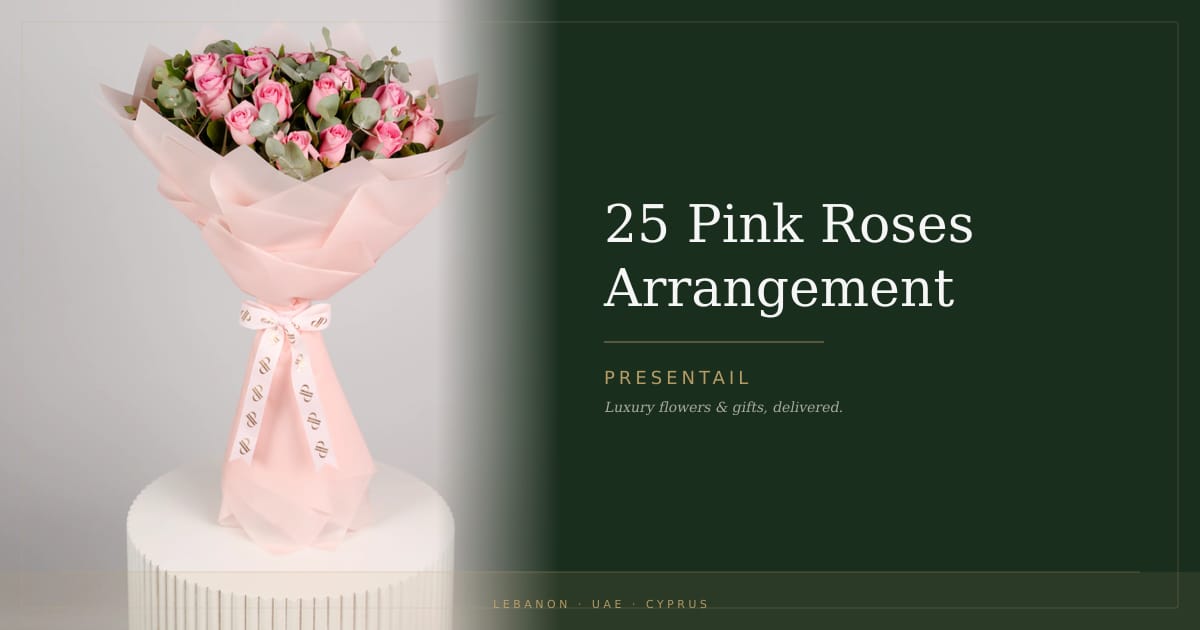 25 Pink Roses Arrangement