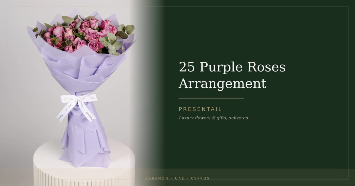 25 Purple Roses Arrangement
