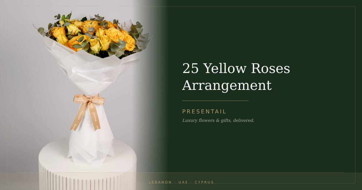 25 Yellow Roses Arrangement