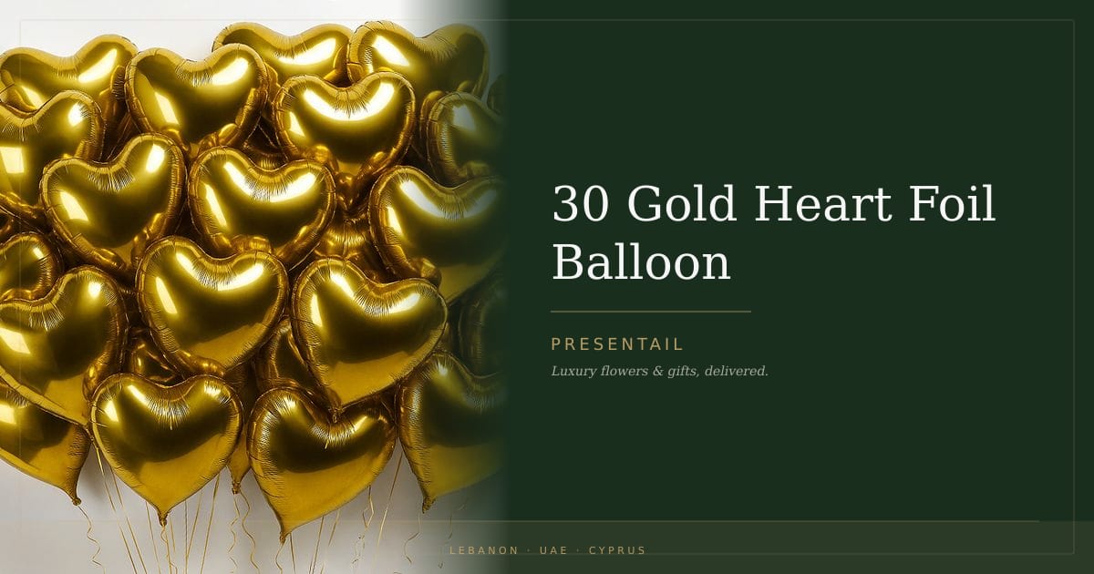 30 Gold Heart Foil Balloon