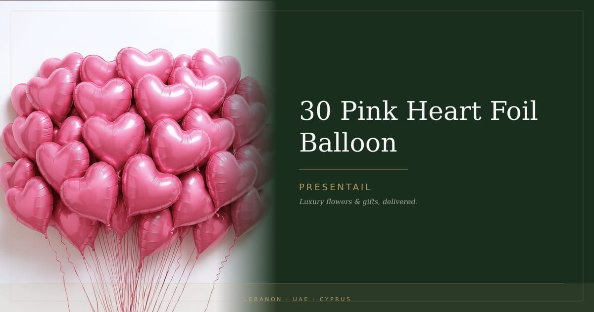 30 Pink Heart Foil Balloon