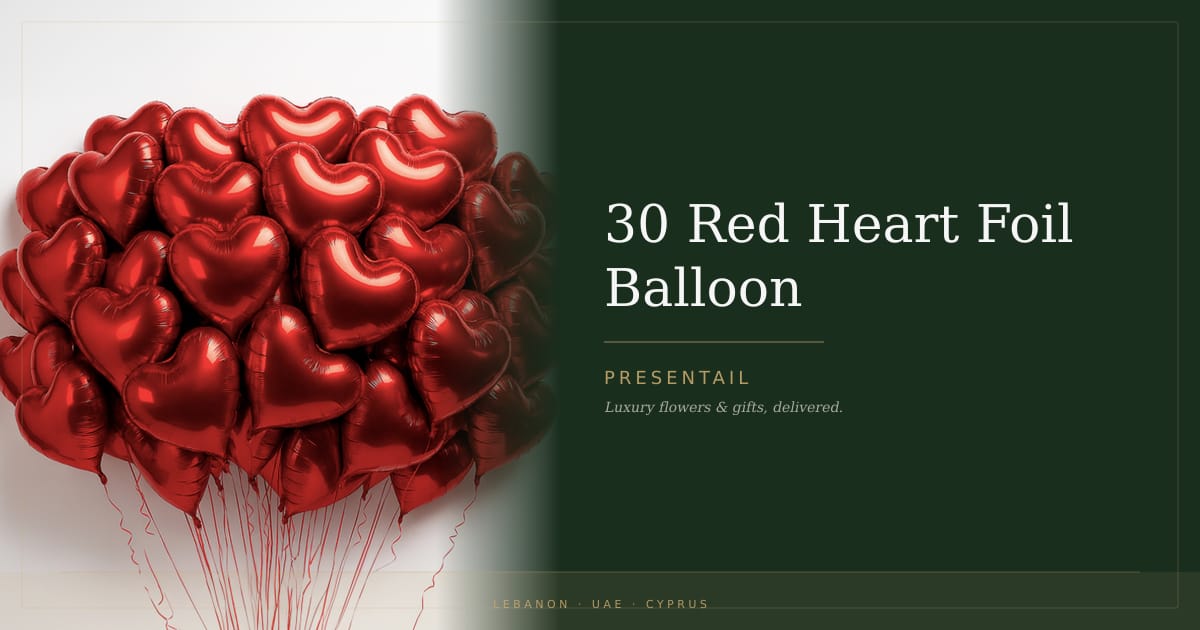 30 Red Heart Foil Balloon
