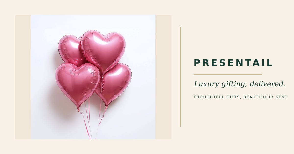 4 Pink Heart Balloon Bouquet