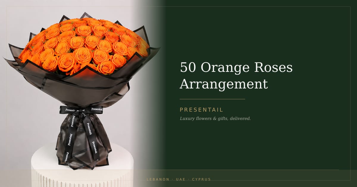 50 Orange Roses Arrangement