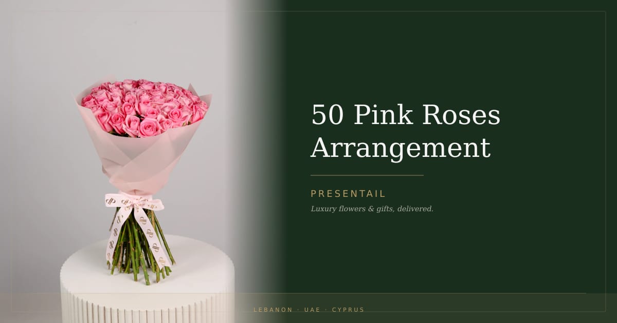 50 Pink Roses Arrangement