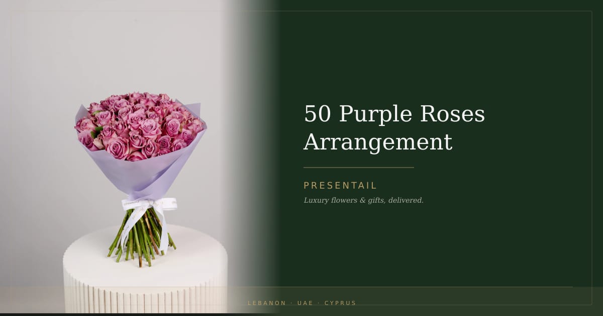50 Purple Roses Arrangement