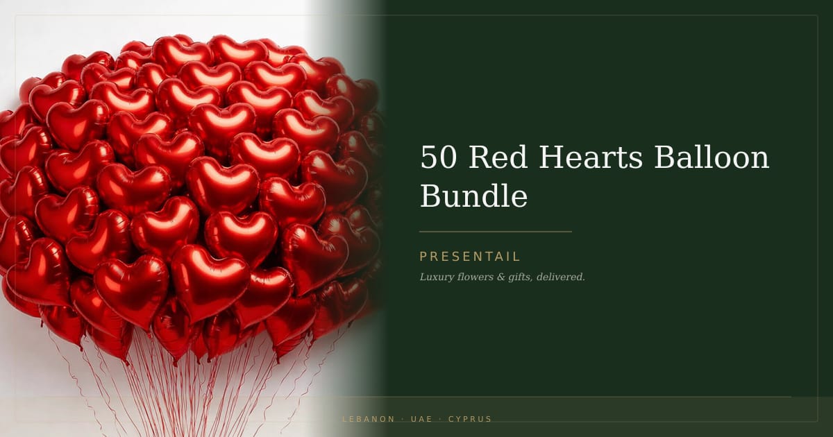 50 Red Hearts Balloon Bundle