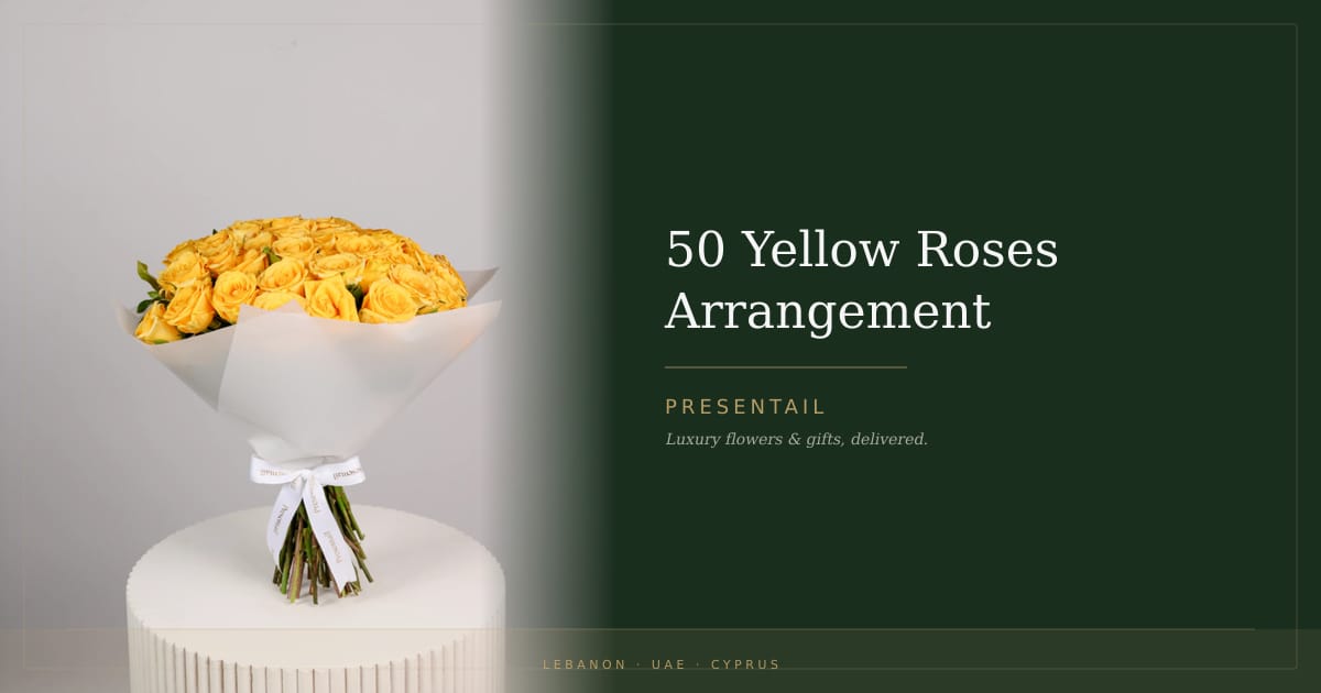 50 Yellow Roses Arrangement