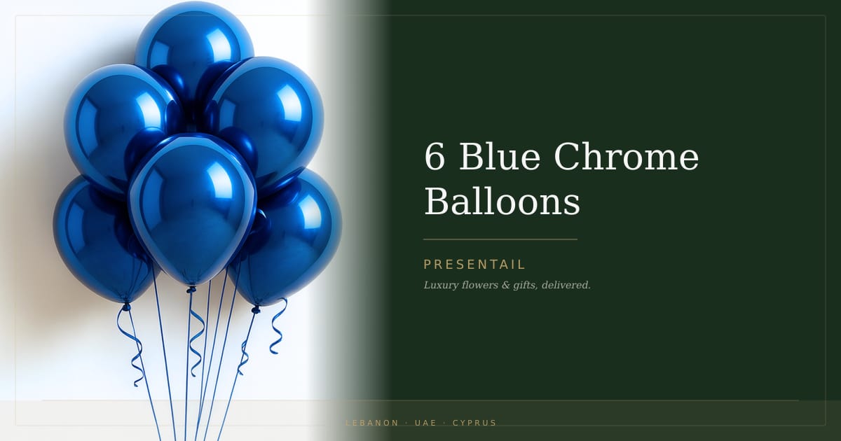 6 Blue Chrome Balloons