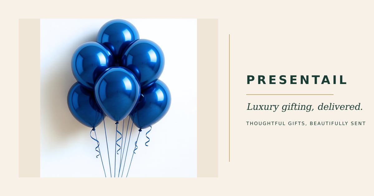 6 Blue Chrome Balloons