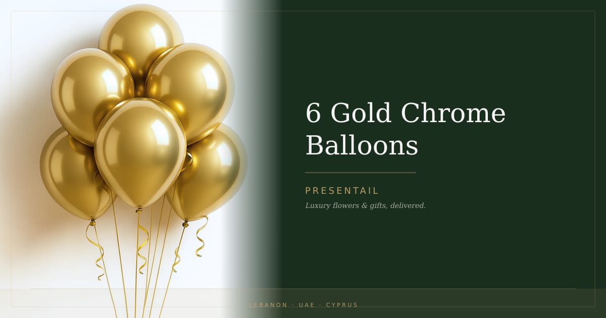 6 Gold Chrome Balloons