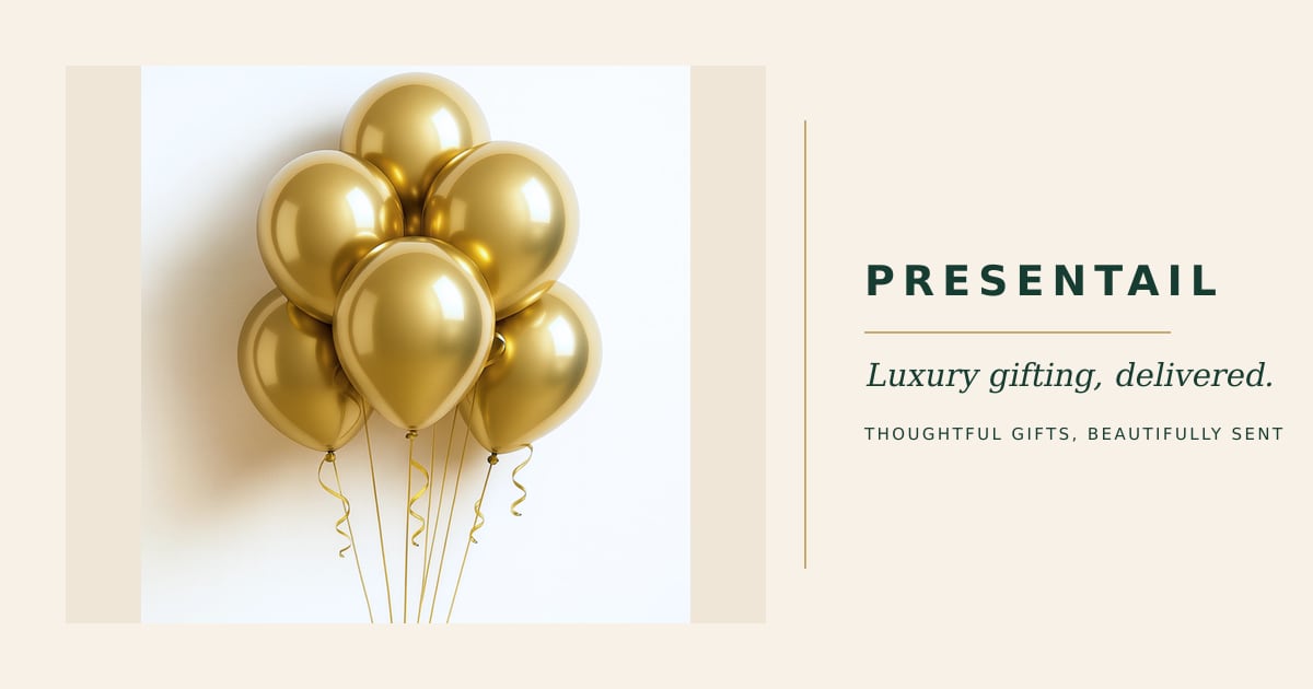 6 Gold Chrome Balloons