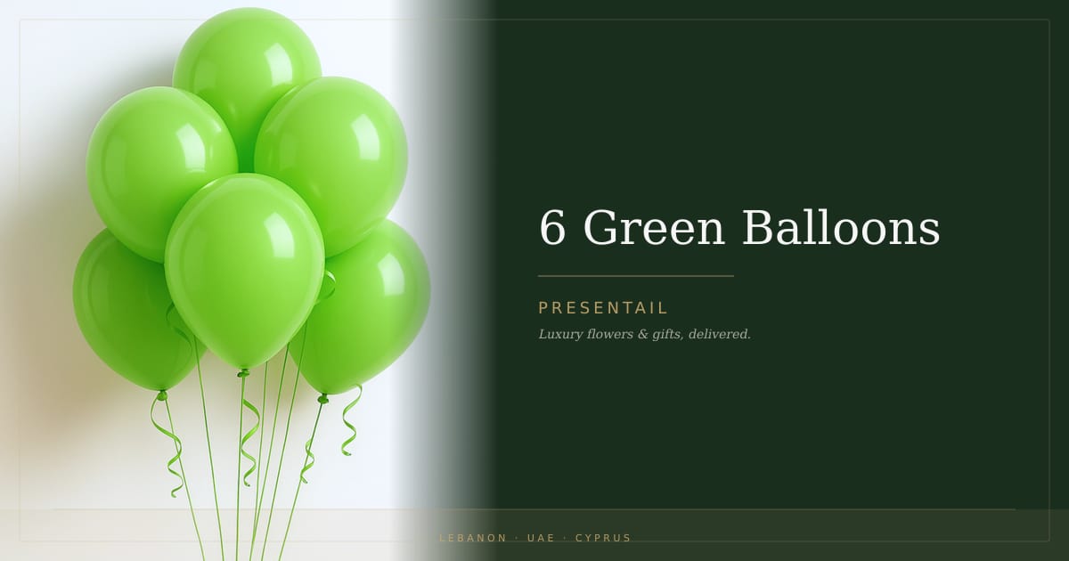 6 Green Balloons
