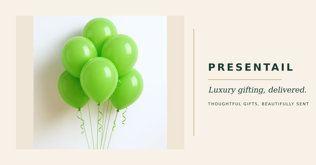 6 Green Balloons