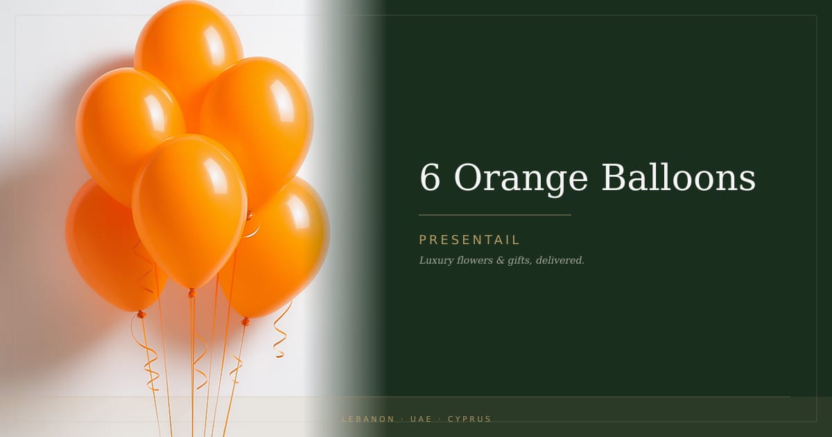 6 Orange Balloons