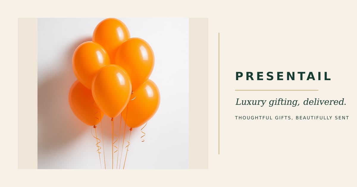 6 Orange Balloons