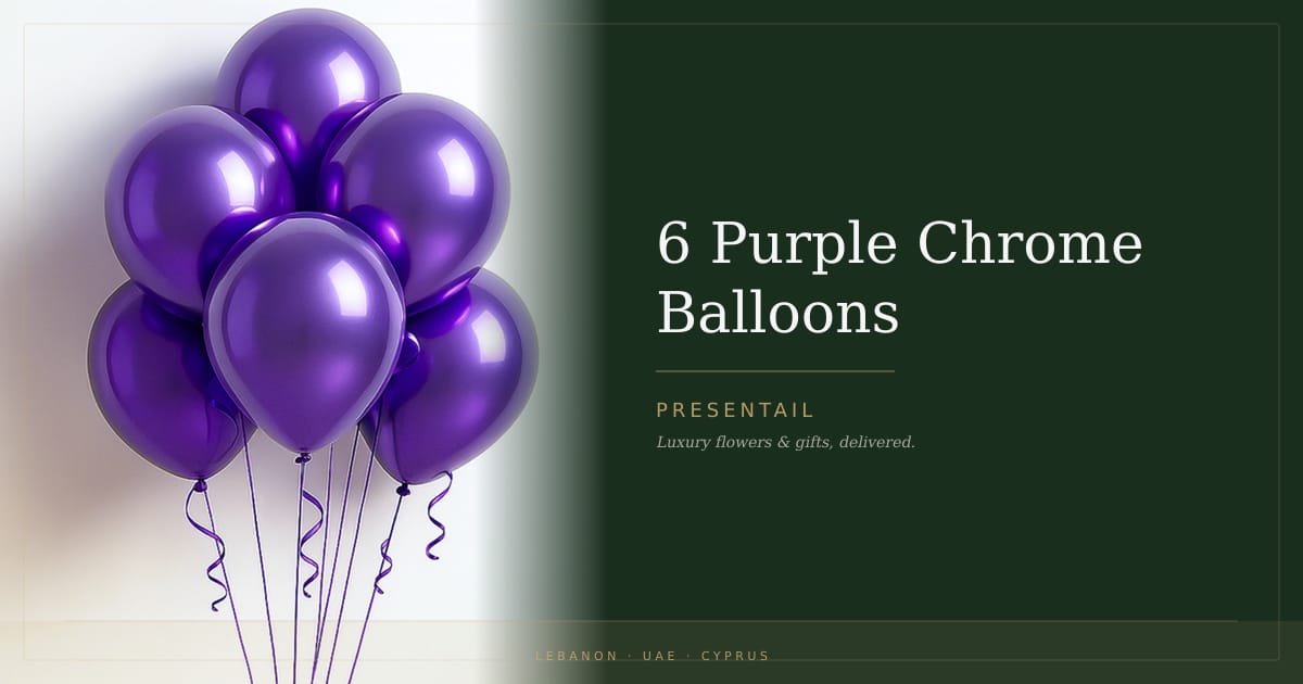 6 Purple Chrome Balloons