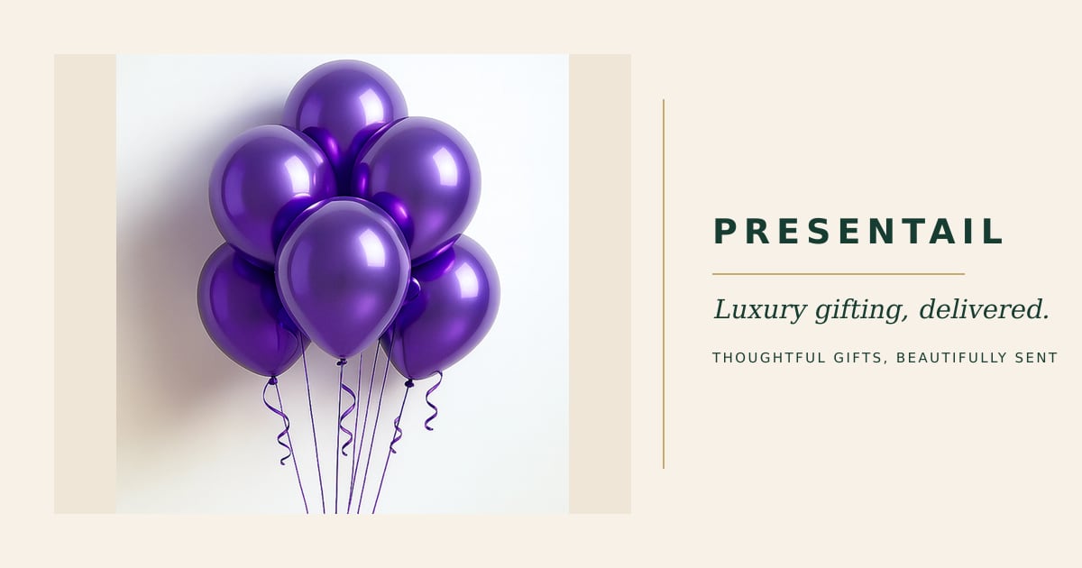 6 Purple Chrome Balloons