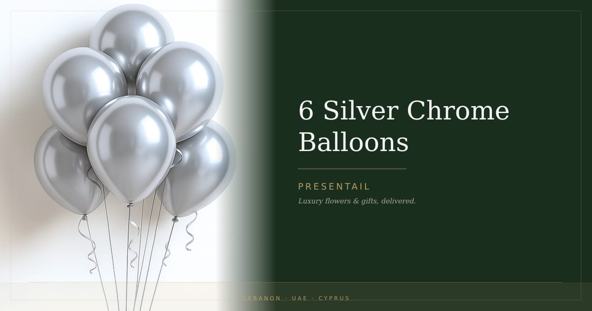 6 Silver Chrome Balloons