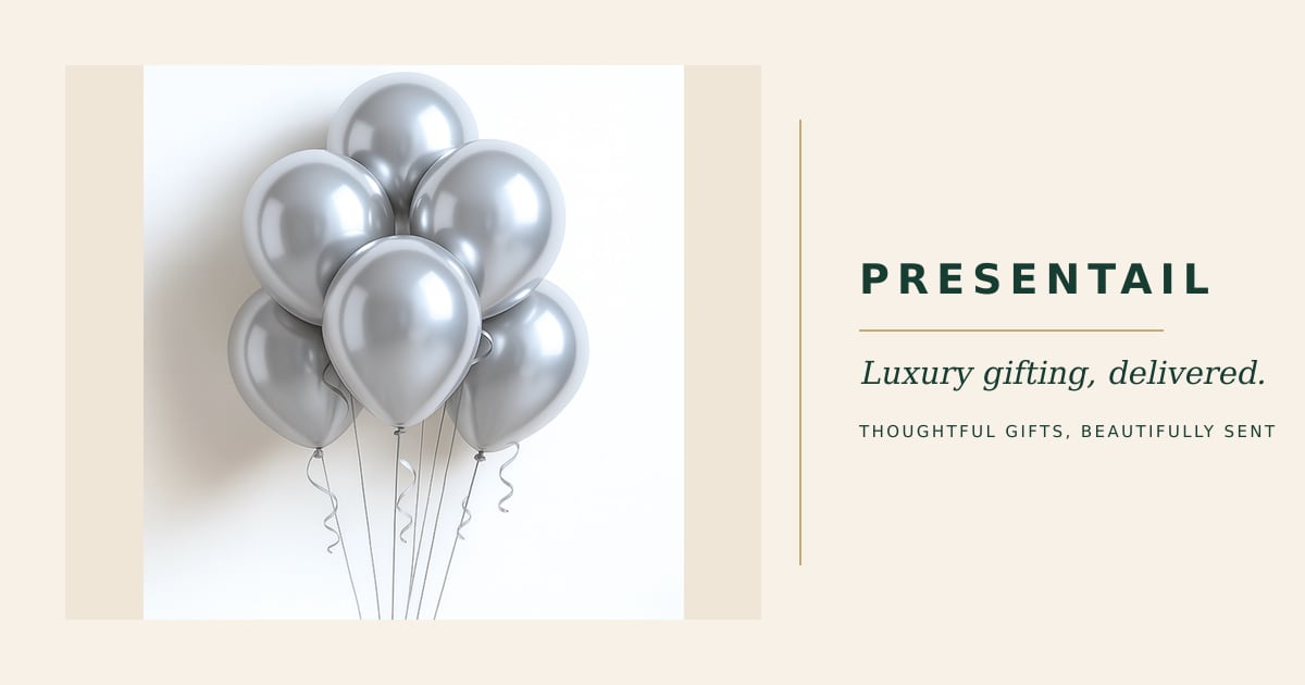 6 Silver Chrome Balloons