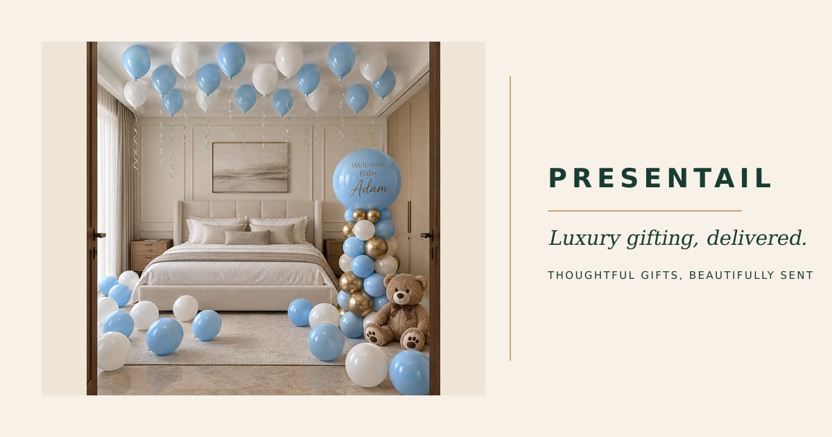 Baby Boy Teddy Welcome Room Decoration