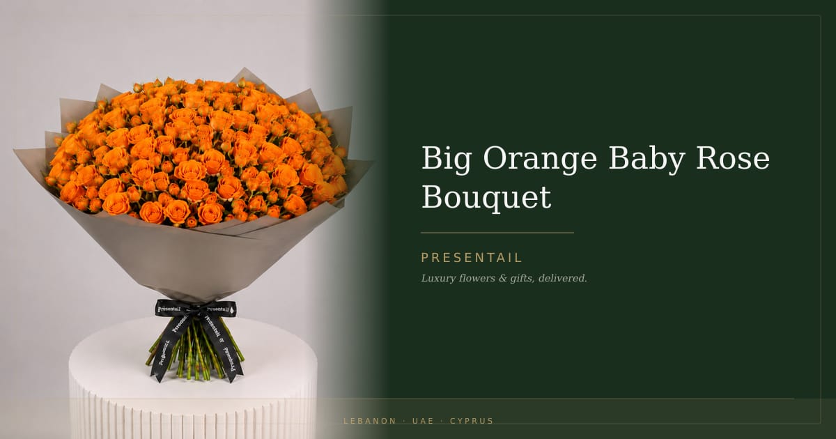 Big Orange Baby Rose Bouquet