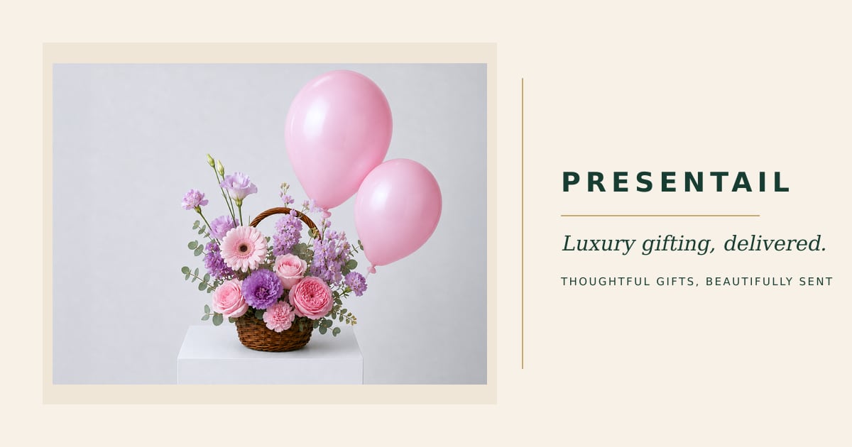 Blush Balloon Basket