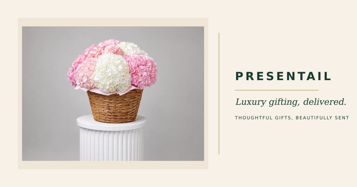 Panier d'Hortensias Poudrés