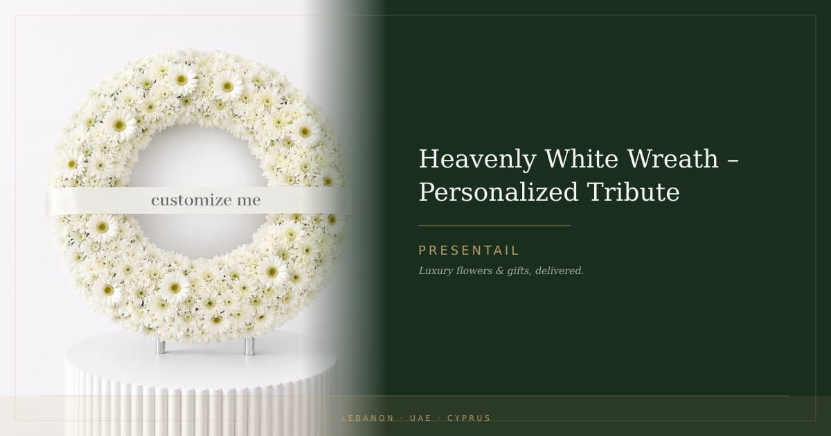Heavenly White Wreath – Personalized Tribute